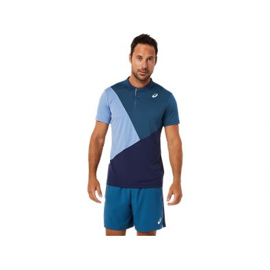 ASICS MEN COURT COLOR BLOCK POLO-SHIRT PEACOAT/LIGHT INDIGO